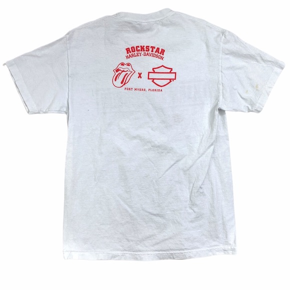 Harley-Davidson Rolling Stones White T-Shirt Size L - Picture 3 of 7
